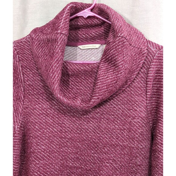 Soft Surroundings MEDIUM Terry Pullover Tunic Top Cowl Neck Pink Lagonlook Boho - Picture 15 of 16